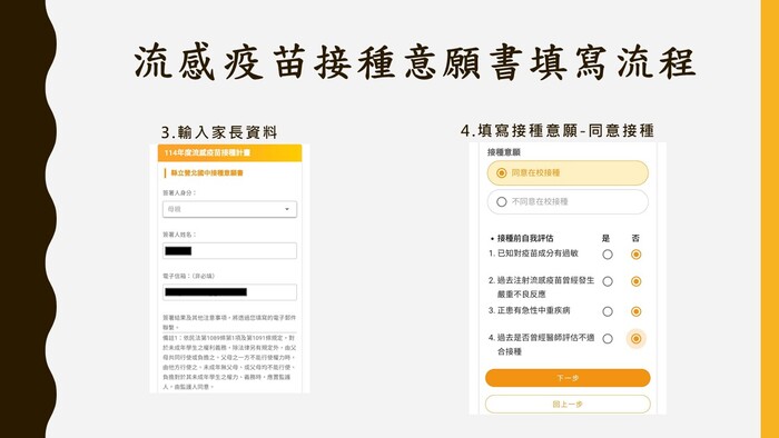 校園流感疫苗線上簽署注意事項圖片