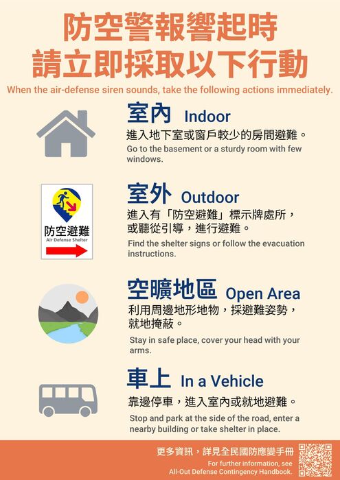 防空警報響起須採取行動圖片